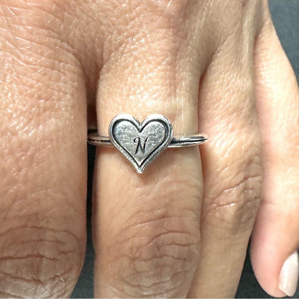 James Avery Heart Initial “N” Ring size 6